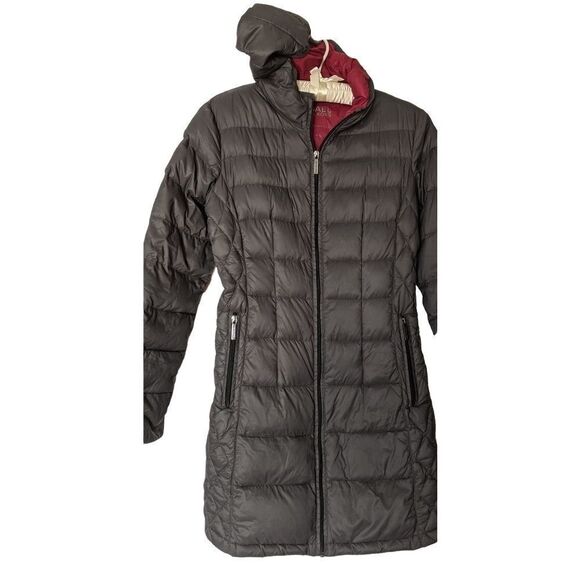 MICHAEL KORS PACKABLE DOWN. LONG GRAY SUPER LIGHT WEIGHT COAT SZ SMALL - Picture 2 of 14